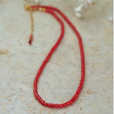 Naszyjnik z czerwonego korala – biżuteria handmade | Prezent na Dzień Kobiet i Walentynki | DomilkowyDomek