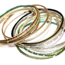 BOLLYWOOD  metalowe cienkie bransoletki 16szt
