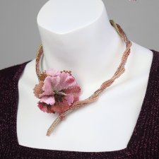 Kwiatowy Naszyjnik. Kolia Hibiskus. Choker z japońskich koralików
