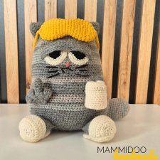 Szydełkowy kot ozdoba domu