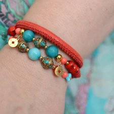 ZESTAW BRANSOLETEK ORIENT CORAL