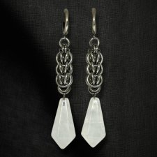 Kolczyki kwarcem górskim stal chirurgiczna gothic witchy fantasy goth