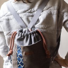 Ciemnoszary workoplecak mini patchwork