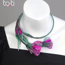 Kwiatowy Naszyjnik Tulipan. Kolia. Choker z japońskich koralików