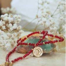 Choker z czerwonego spinela - ręcznie robiona biżuteria z kamieni naturalnych | DomilkowyDomek