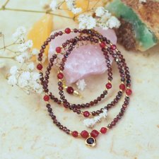 Naszyjnik granat i chalcedon –biżuteria z kamieni naturalnych | DomilkowyDomek