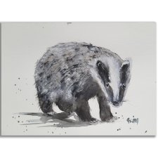 Obraz ręcznie malowany "Borsuk" +rama