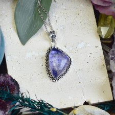 Posrebrzany miedziany wisiorek z kwarcem Snake Skin #708