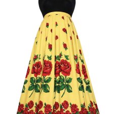 spódnica folkowa w róże żółta