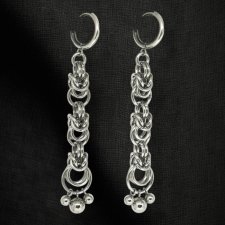 Kolczyki wiszące chainmaille stal chirurgiczna wodoodporne eleganckie