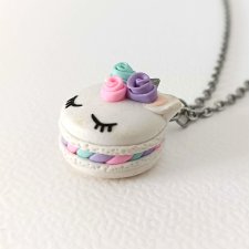 Naszyjnik jednorożec pastelowy makaronik