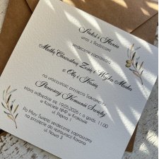 Zaproszenia na komunię z gałązką oliwną