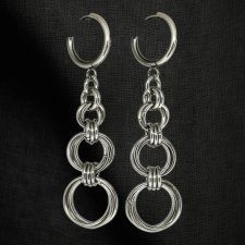 Kolczyki chainmaille stal chirurgiczna 6 cm goth industrial wodoodporne