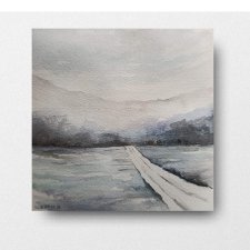 Zima  - akwarela