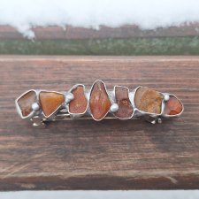 Bursztynowa - klamra do włosów