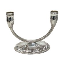Świecznik Art Deco dwuramienny, plater posrebrzany, lata 20./30.