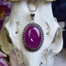 Posrebrzany miedziany wisiorek z agatem solarnym #822