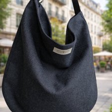 Duża damska XXL torba boho worek shopper czarna
