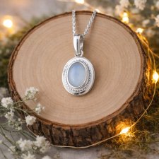 Wisiorek srebrny 925 z opalem mlecznym naturalny