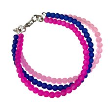 Trzykolorowa bransoletka ze szklanych koralików w217