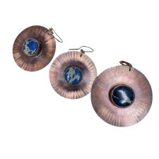 Miedziany komplet z jaspisem cesarskim c1261