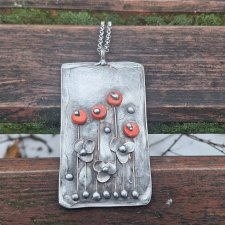 Pomarańczowe maki - wisiorek