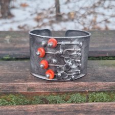 Pomarańczowe maki - bransoletka