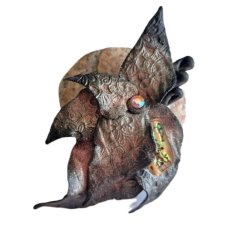 AUTORSKA SKÓRZANA BROSZKA Z MUSZLĄ PAUA