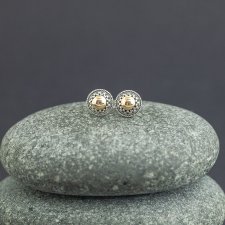 Srebrne kolczyki ze złotem 18K