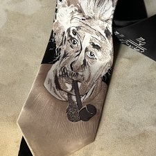 Nowy firmowy 100 % silk  ROBIN RUTH i Albert Einstein - KRAWAT 100 % JEDWAB