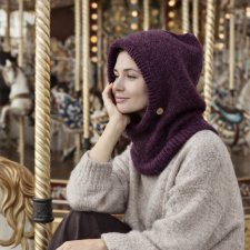 Ręcznie robiona balaclava miękki kapturokomin z alpaki i merynosa