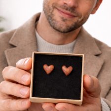 Kolczyki serduszka drewno egzotyczne