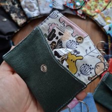 Mini Etui na Słuchawki Klucze Karty Portfelik zerowaste - jeans i małe zoo