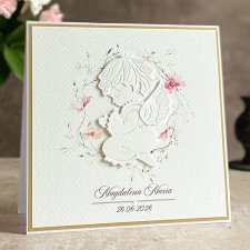 Kartka na chrzest w ozdobnej kopercie, C 73