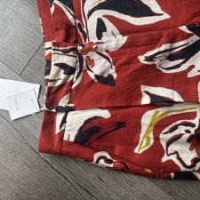 nowe spodnie Zara len lniane kwiaty czerwone