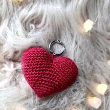 Serce szydełkowe zawieszka brelok