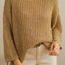 beżowy sweter ażurowy XXL