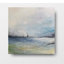 Na morzu  - akwarela