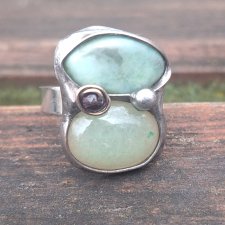 Jasnozielono - pierścionek regulowany