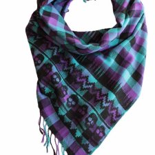 Chusta vintage krata czachy czaszki