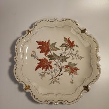 Duży talerz porcelanowy Reichenbach Germany 31 cm, złocenia, vintage lata 60–80