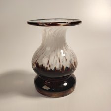 Wazon szklany Guldkroken Glashytta Hjo, szkło artystyczne, Skandynawia, vintage