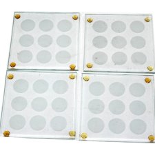 KOŁA szklane podstawki podkładki pod kubki 4szt