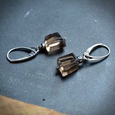 Kolczyki z kwarcem dymnym