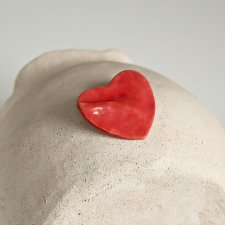Broszka ceramiczne różowe serce