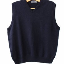 Kamizelka wełna bezrękawnik granatowy ELKJAER