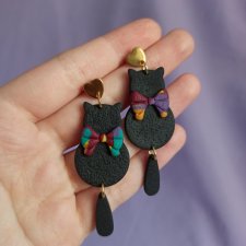 Kolczyki z gliny polimerowej kotki