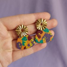 Kolczyki z gliny polimerowej w kolorowe ciapki