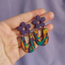 Kolczyki z gliny polimerowej w kolorowe ciapki