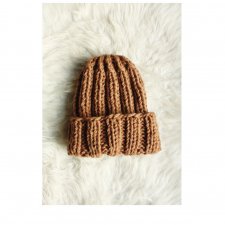 CZAPKA Z WEŁNĄ KARMEL BEANIE